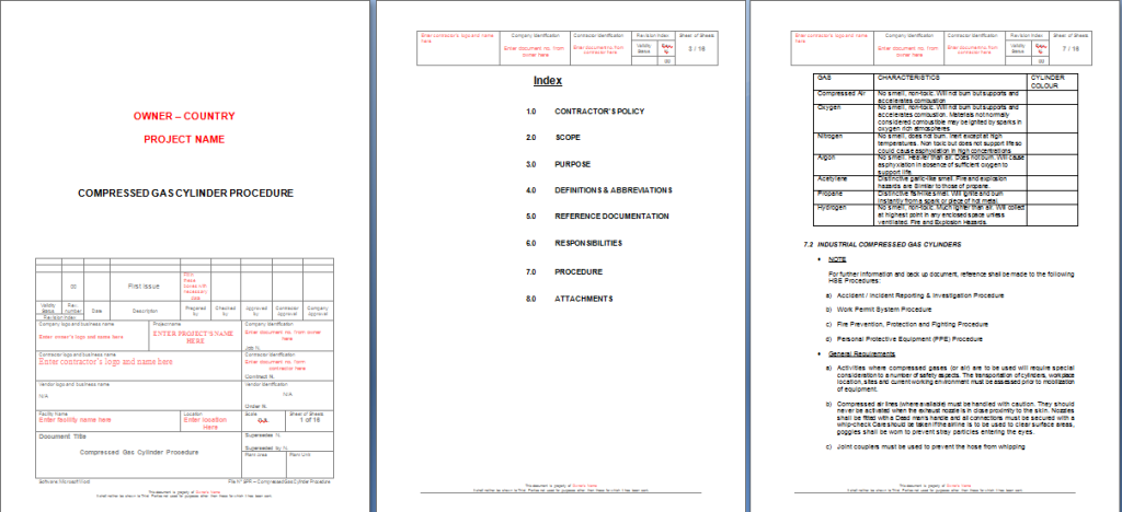 Compressed Gas Cylinder Procedure Sample
