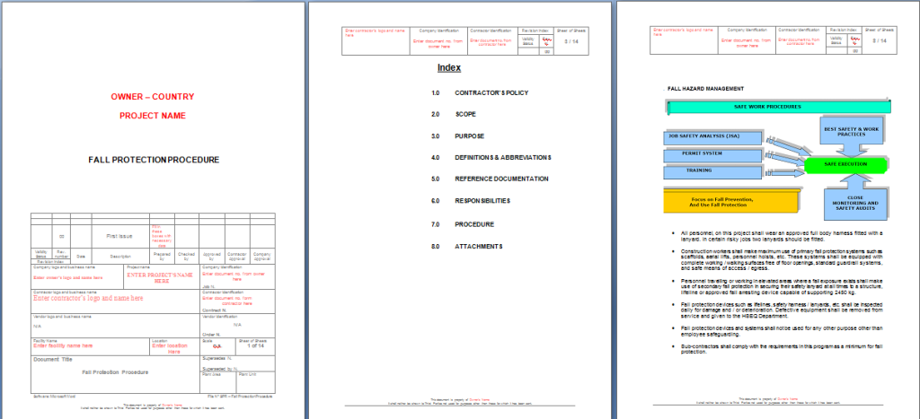 Fall Protection Procedure Sample