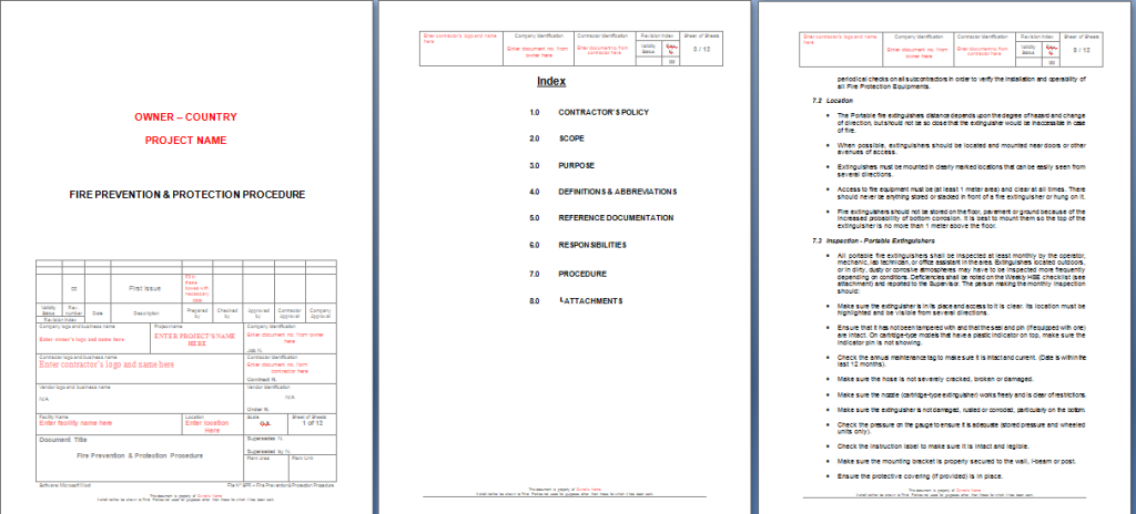 Fire Prevention & Protection Procedure Sample