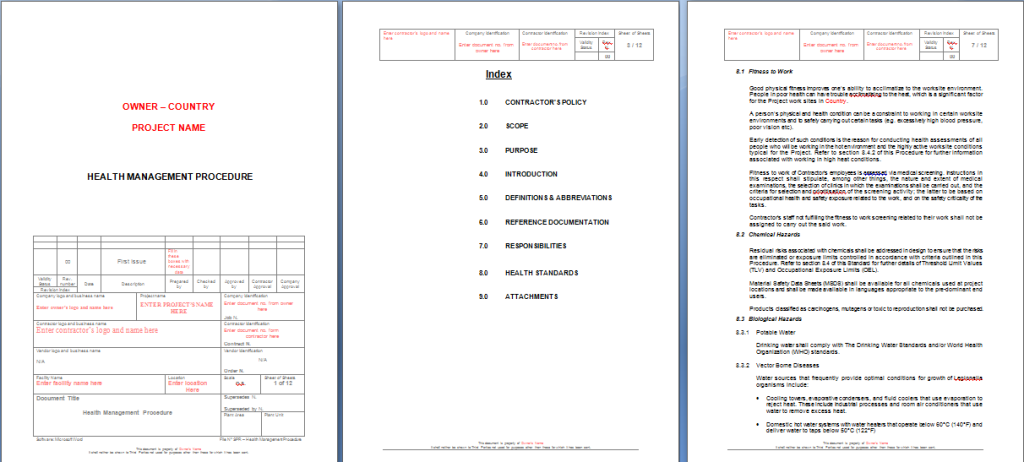 Health Management Procedure Sample