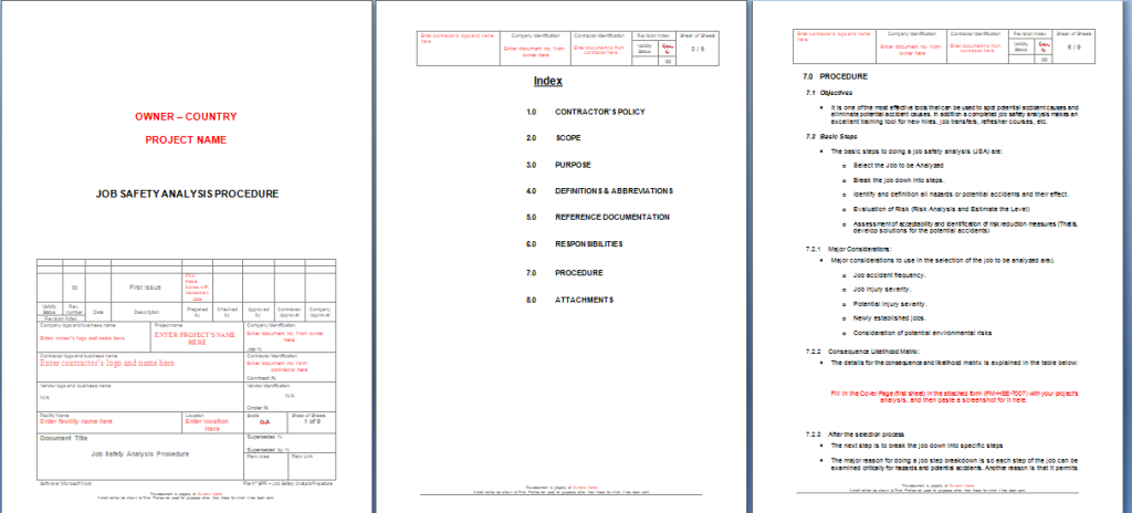 Job Safety Analysis Procedure Sample