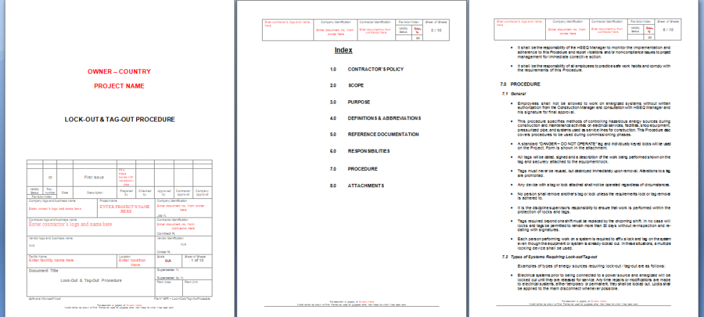 Lockout & Tagout Procedure Sample