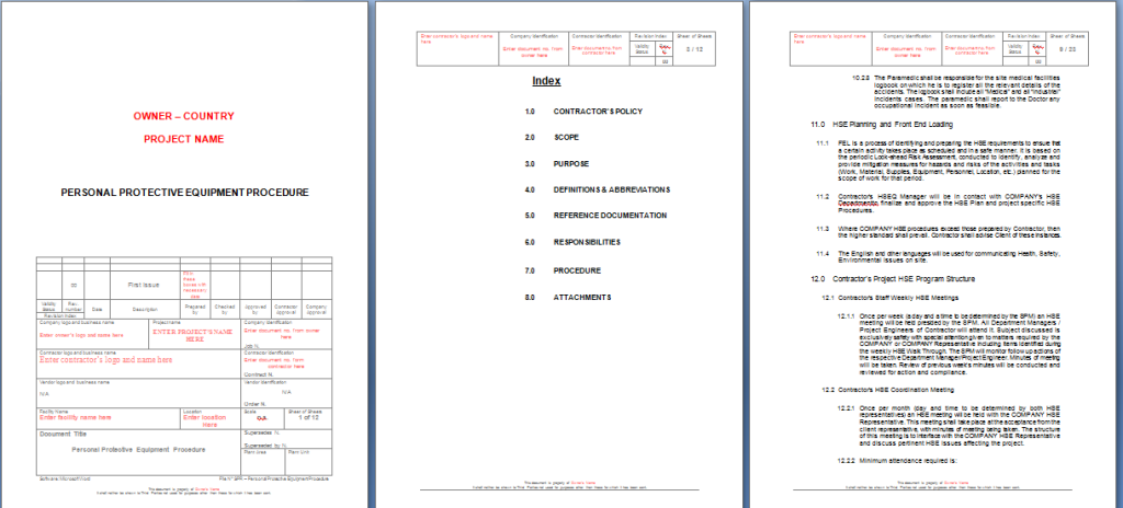 Personal Protection Equipment Procedure Sample