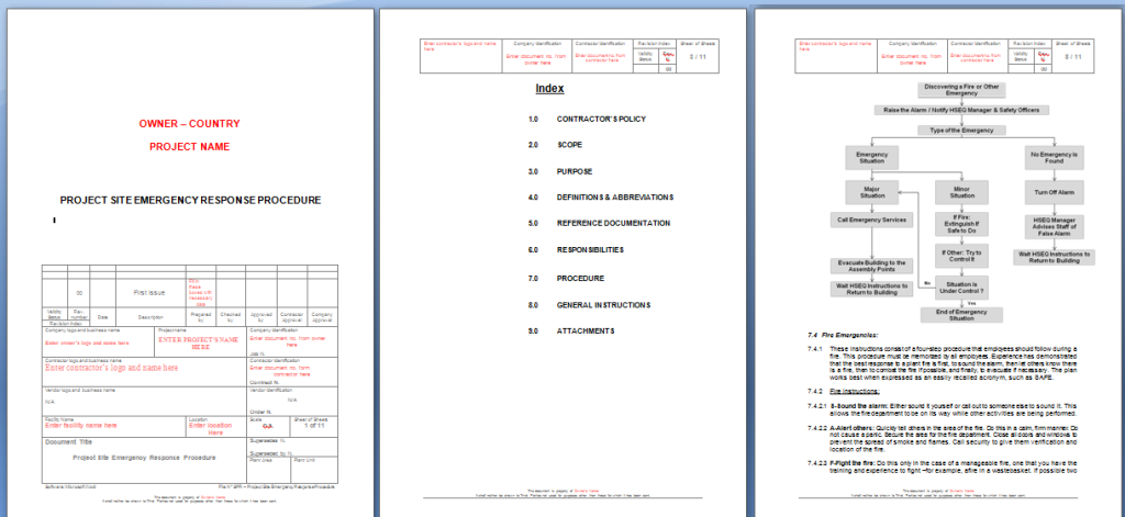 Project Site Emergency Response Procedure Sample