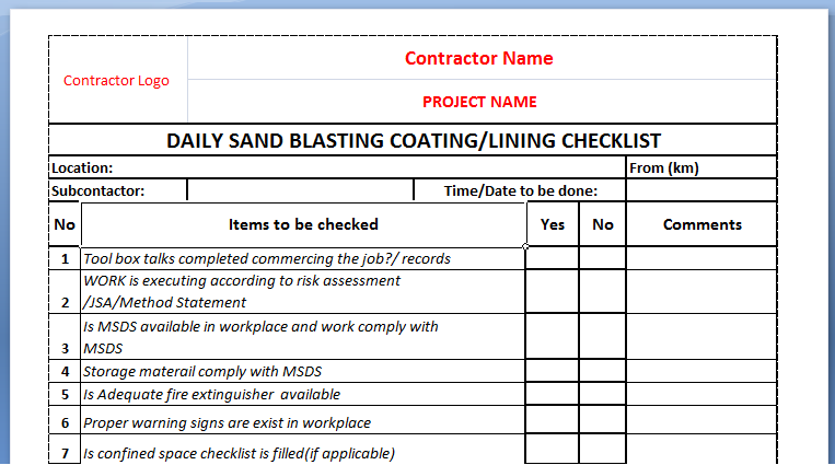 Sand Blasting Coating & Painting Safety Attachment Sample